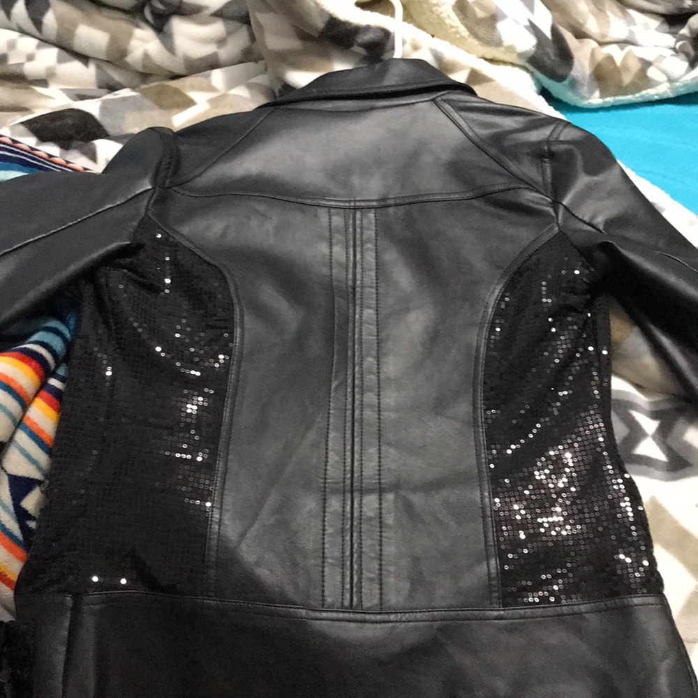 Black leather jacket